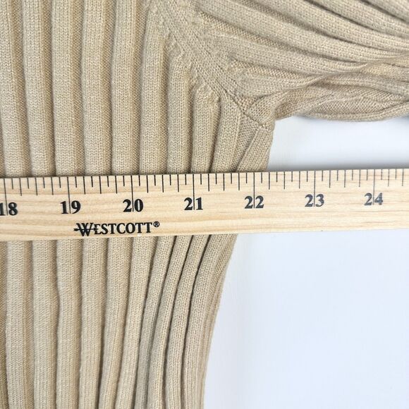 WAYF Cardigan Women 2X Plus Beige Frenchie Ribbed Button Sweater Preppy Boho NWT - Picture 5 of 9
